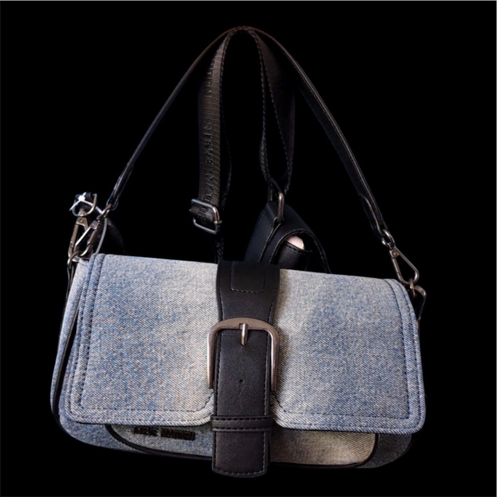 NWT Steve Madden Denim Buckle Crossbody Handbag